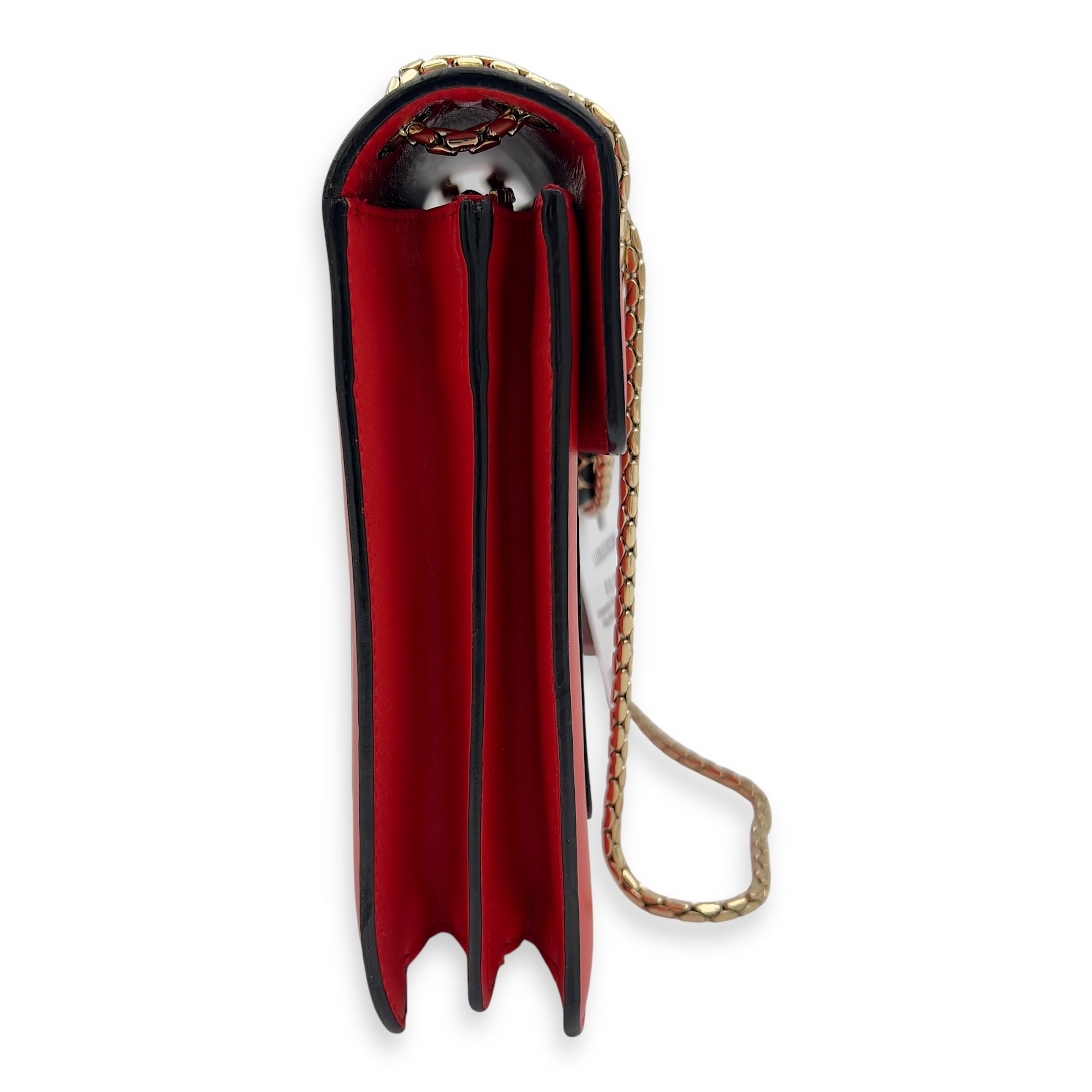 Bvlgari Serpenti Forever Shoulder Bag Red in Calfskin, Gold hardware_4