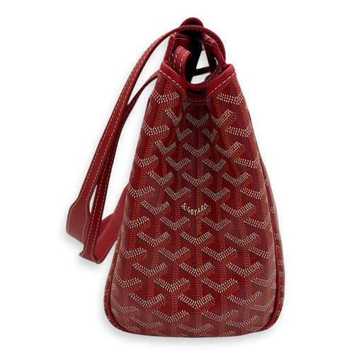 Goyard Rouette Red Shoulder Bag in Coated Canvas, Silver hardware_6