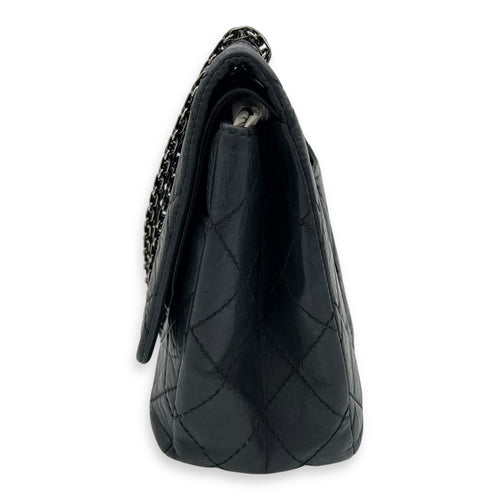 Chanel 2.55 227 Black Shoulder Bag in Calfskin, Ruthenium hardware_7