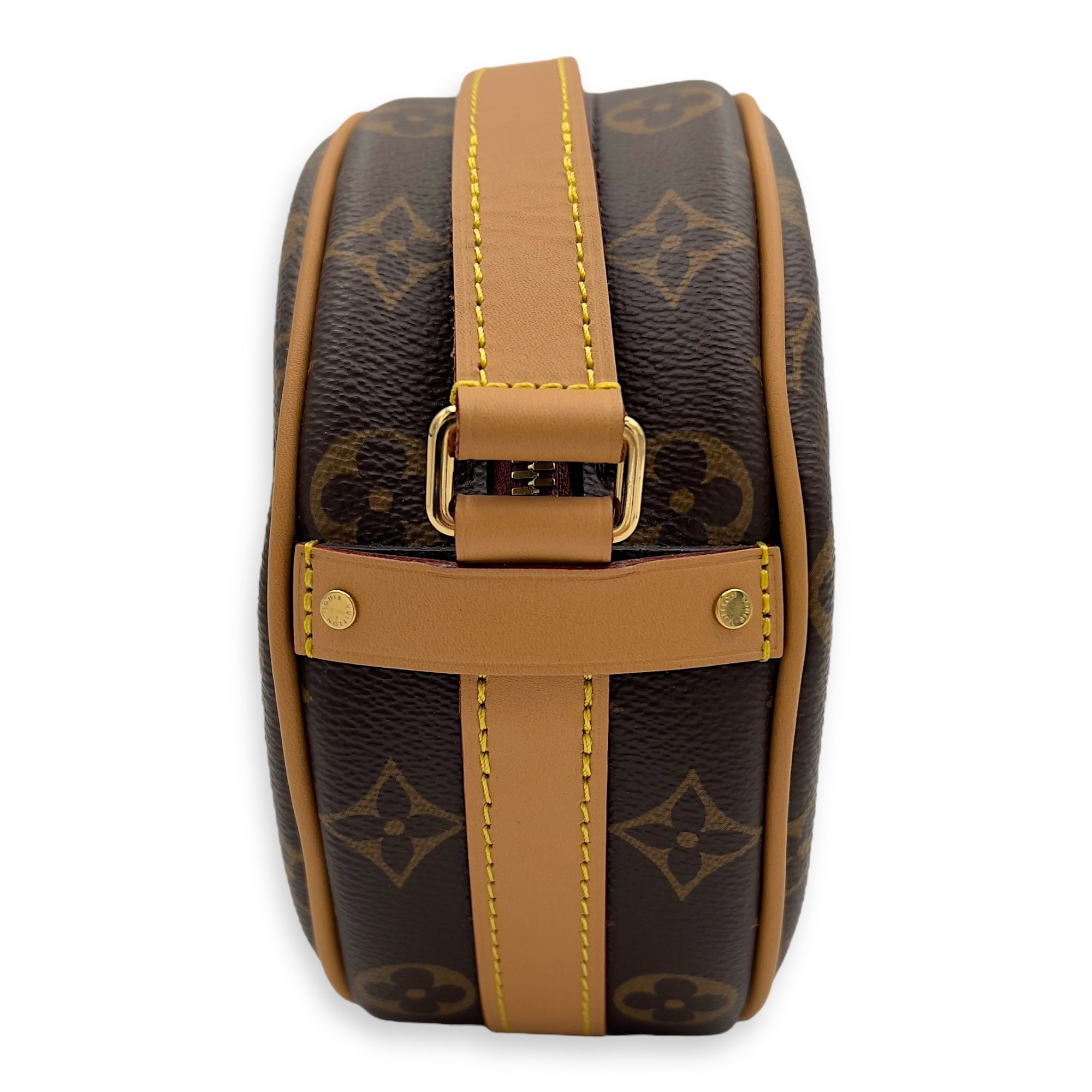 Louis Vuitton Boite a Chapeau PM Brown Shoulder Bag in Monogram Coated Canvas, Gold hardware_4