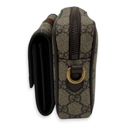 Gucci Ophidia Crossbody Bag Mini Brown in Coated Canvas, Gold hardware_5