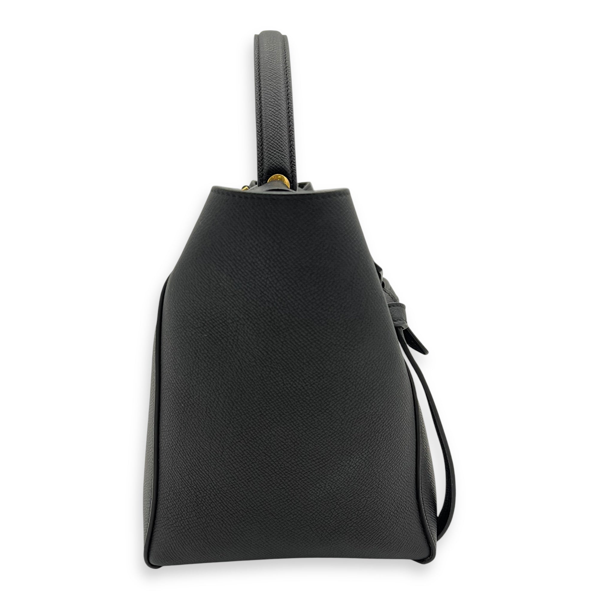 Celine Belt bag Top Handle Bag Mini Black in Calfskin, Gold hardware_6