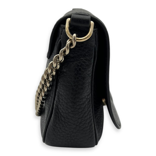 Gucci Soho Crossbody Bag Black in Calfskin, Gold hardware_8