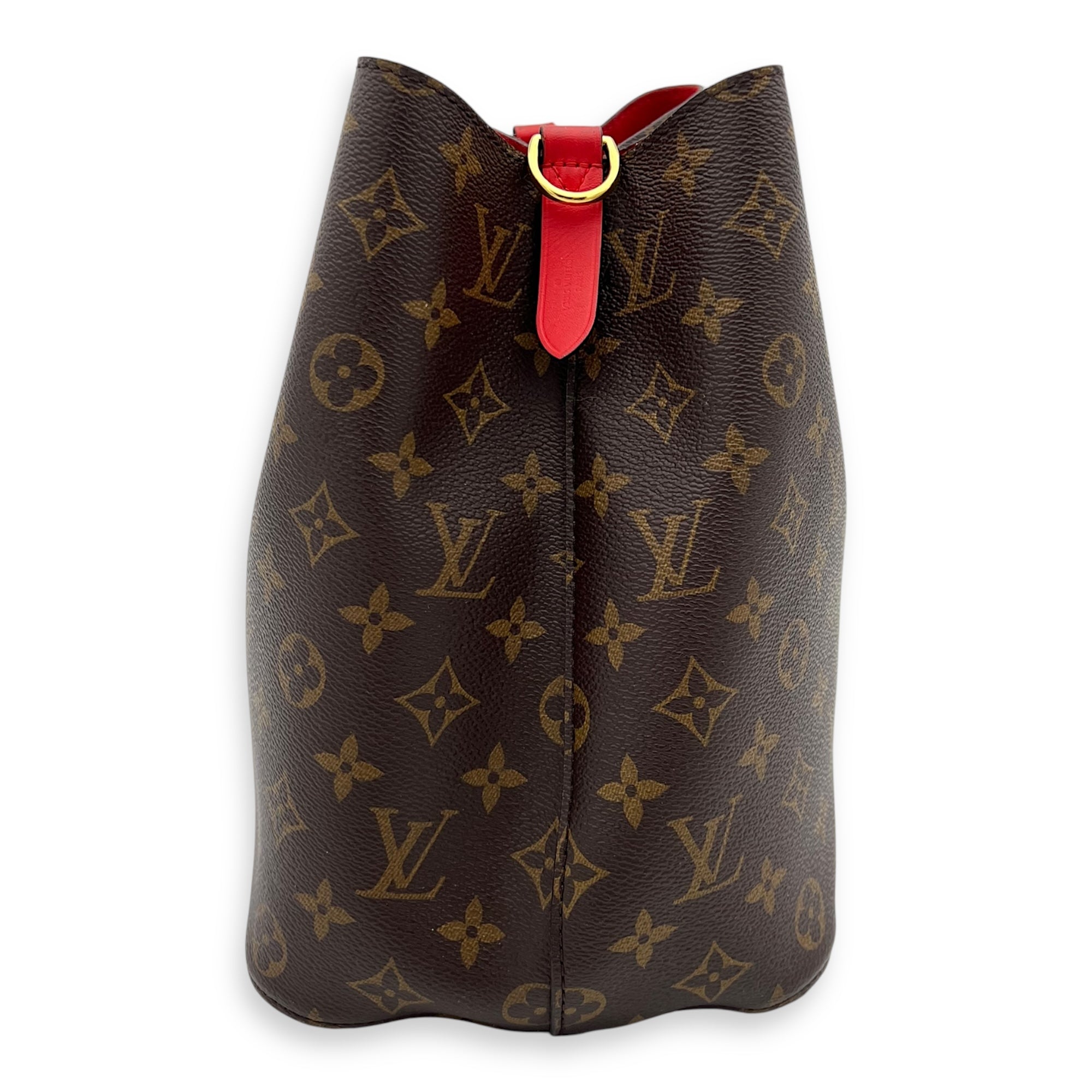 Louis Vuitton NeoNoe Crossbody Bag Brown in Monogram Coated Canvas, Gold hardware_9