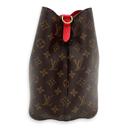 Louis Vuitton NeoNoe Crossbody Bag Brown in Monogram Coated Canvas, Gold hardware_9