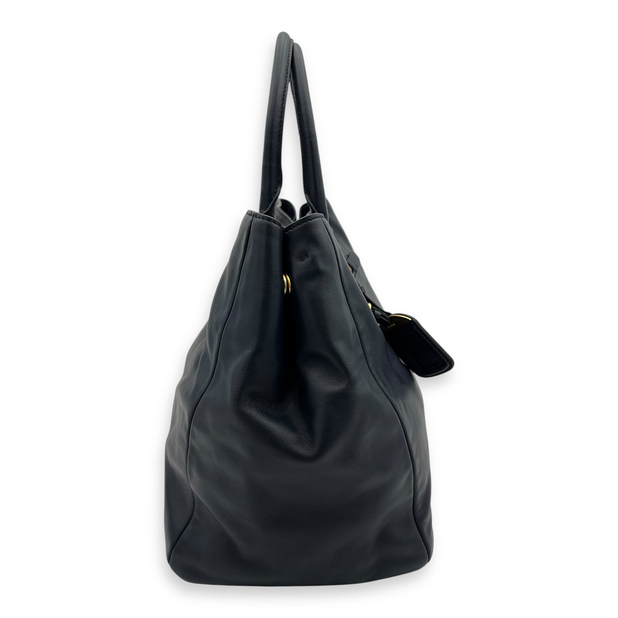 Prada 2 way bag Top Handle Bag Blue in Calfskin, Gold hardware_8