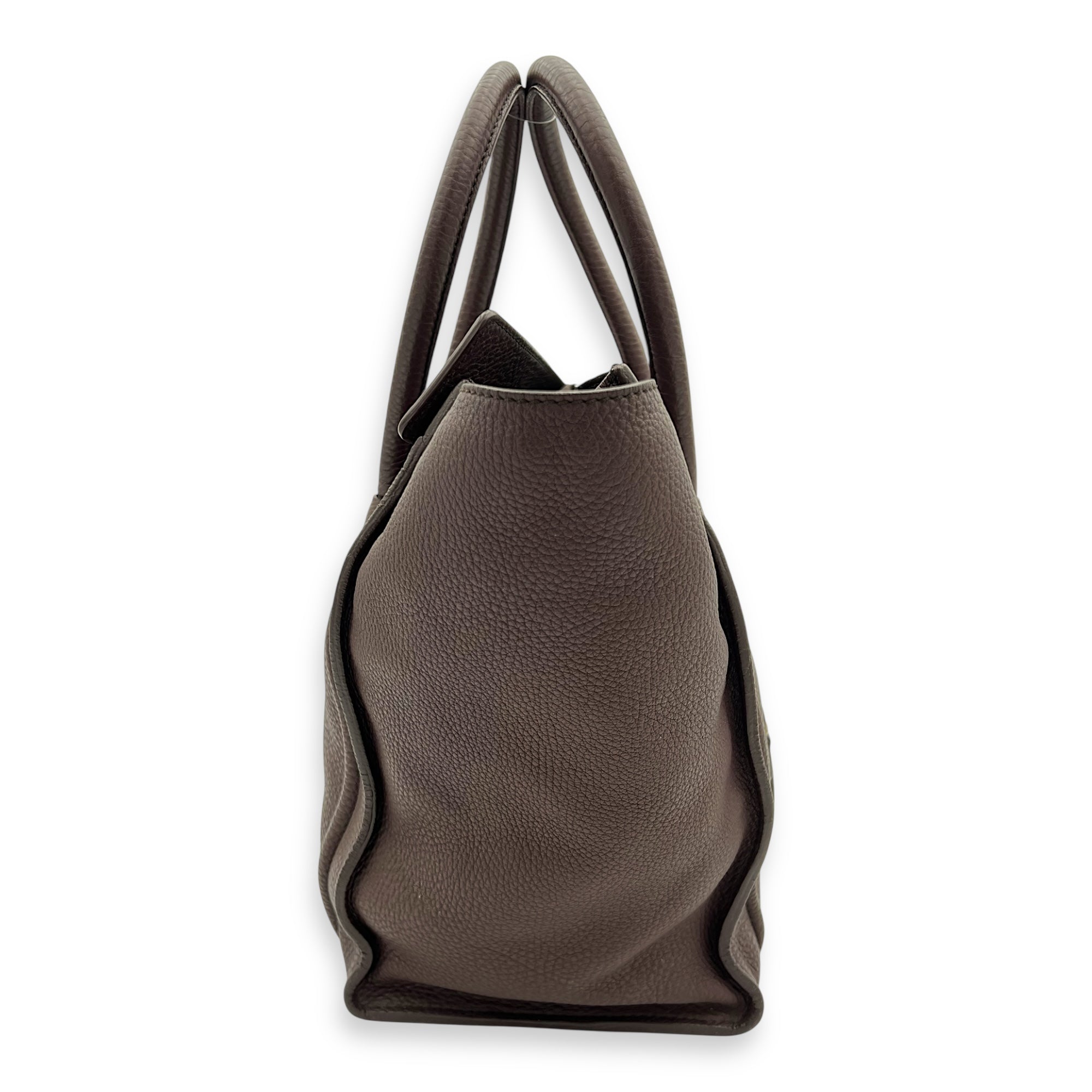 Celine Luggage Top Handle Bag Large Brown in Calfskin, Gold hardware_8
