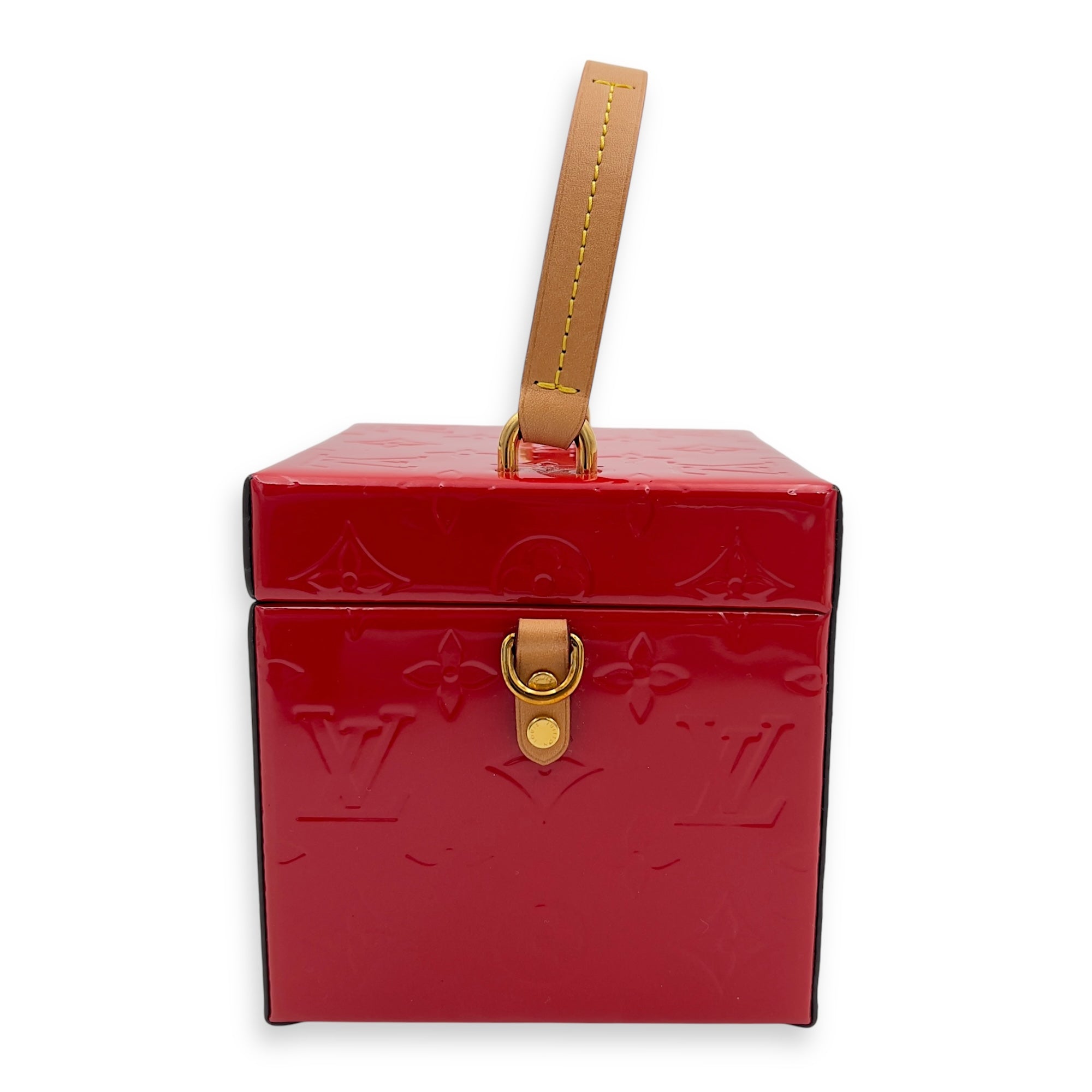 Louis Vuitton Bleecker Top Handle Bag Red in Vernis, Gold hardware_2