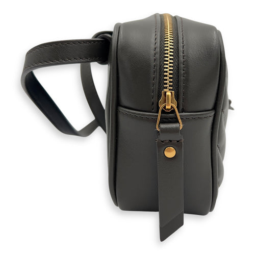 Saint Laurent Lou Belt Bag Green in Calfskin, Gold hardware_4