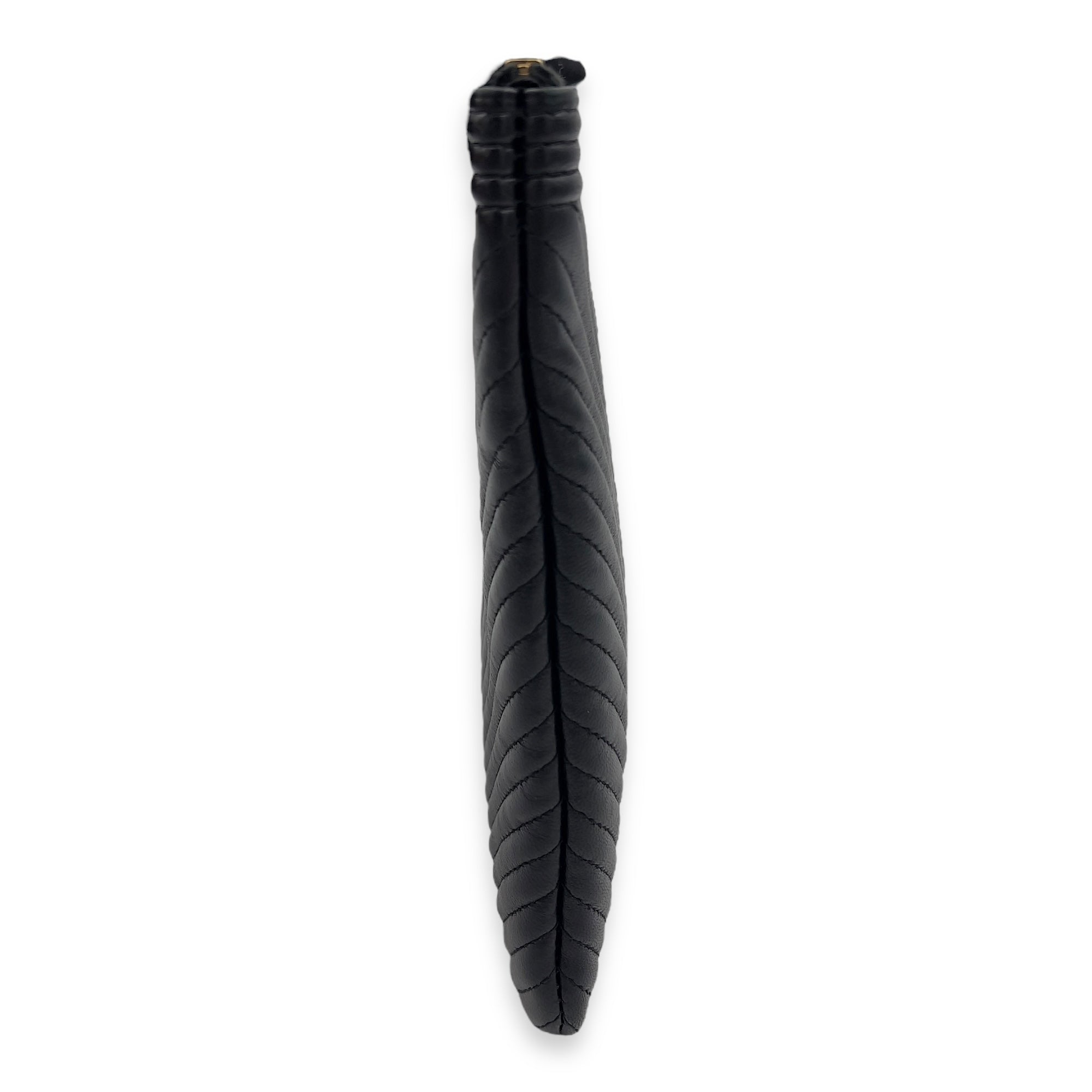 Chanel Chevron Boy Black Clutch in Lambskin, Gold hardware_4