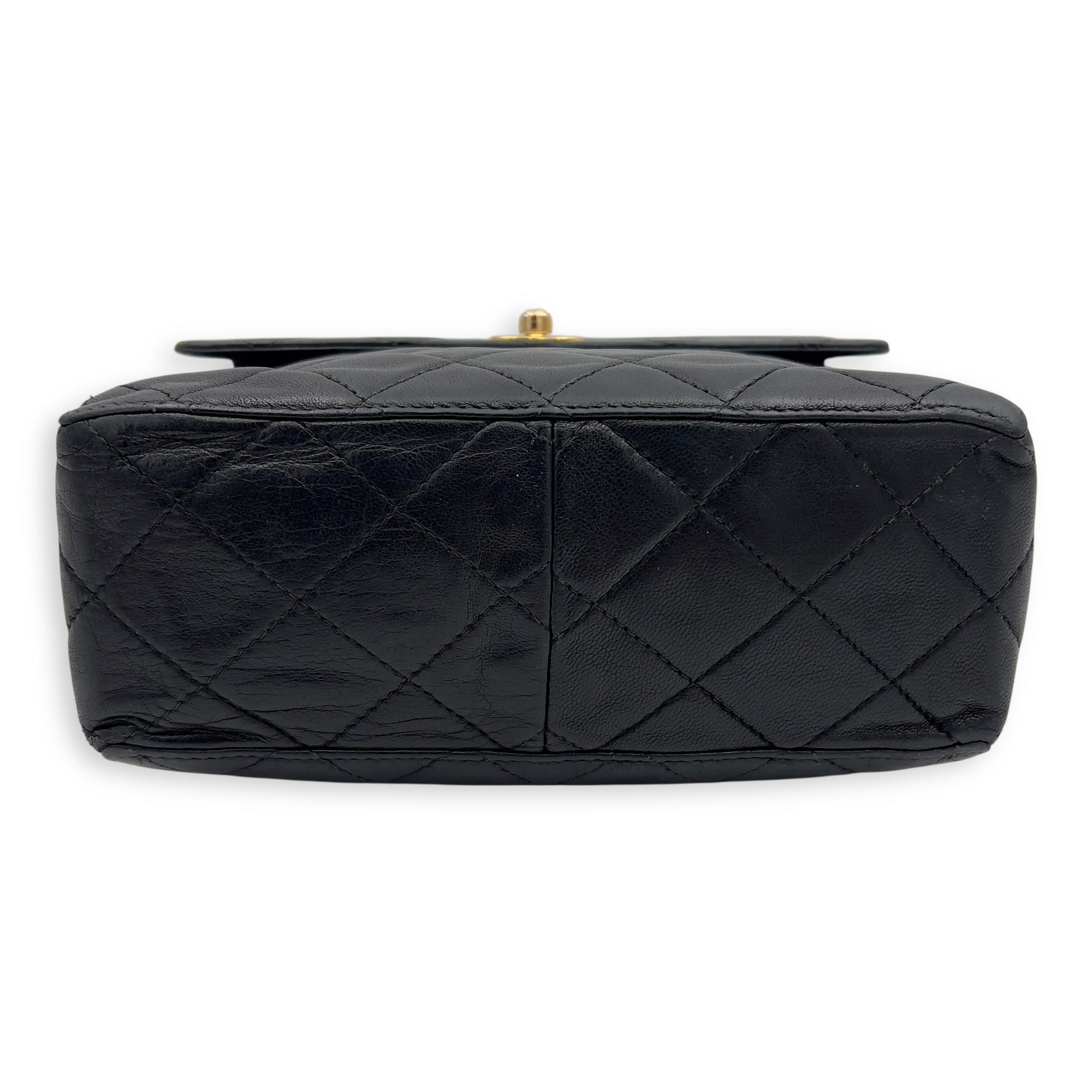 Chanel Vintage CC Shoulder Bag Black in Lambskin, Gold hardware_6