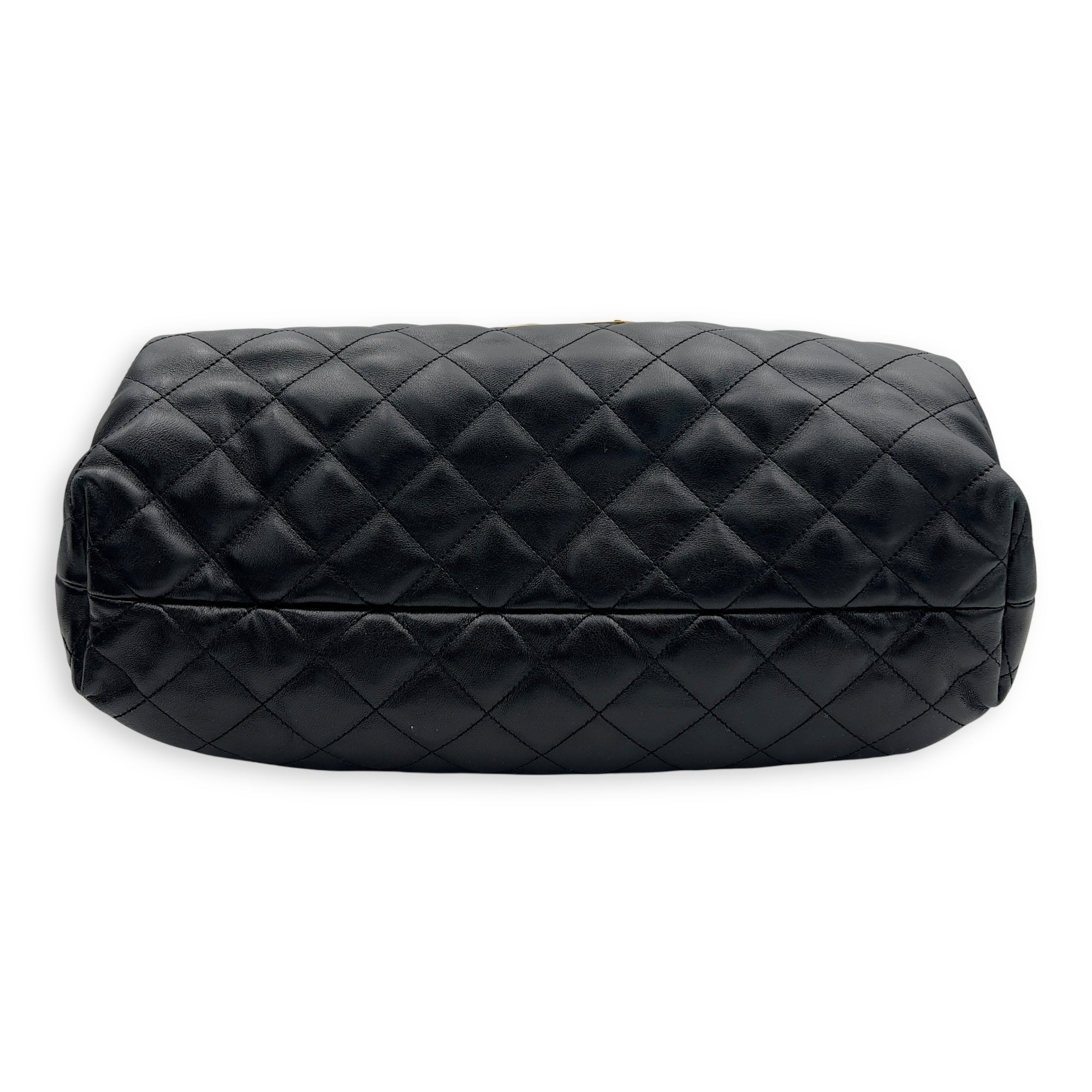 Saint Laurent ICare Black Tote Bag in Lambskin, Gold hardware_4