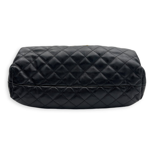 Saint Laurent ICare Black Tote Bag in Lambskin, Gold hardware_4