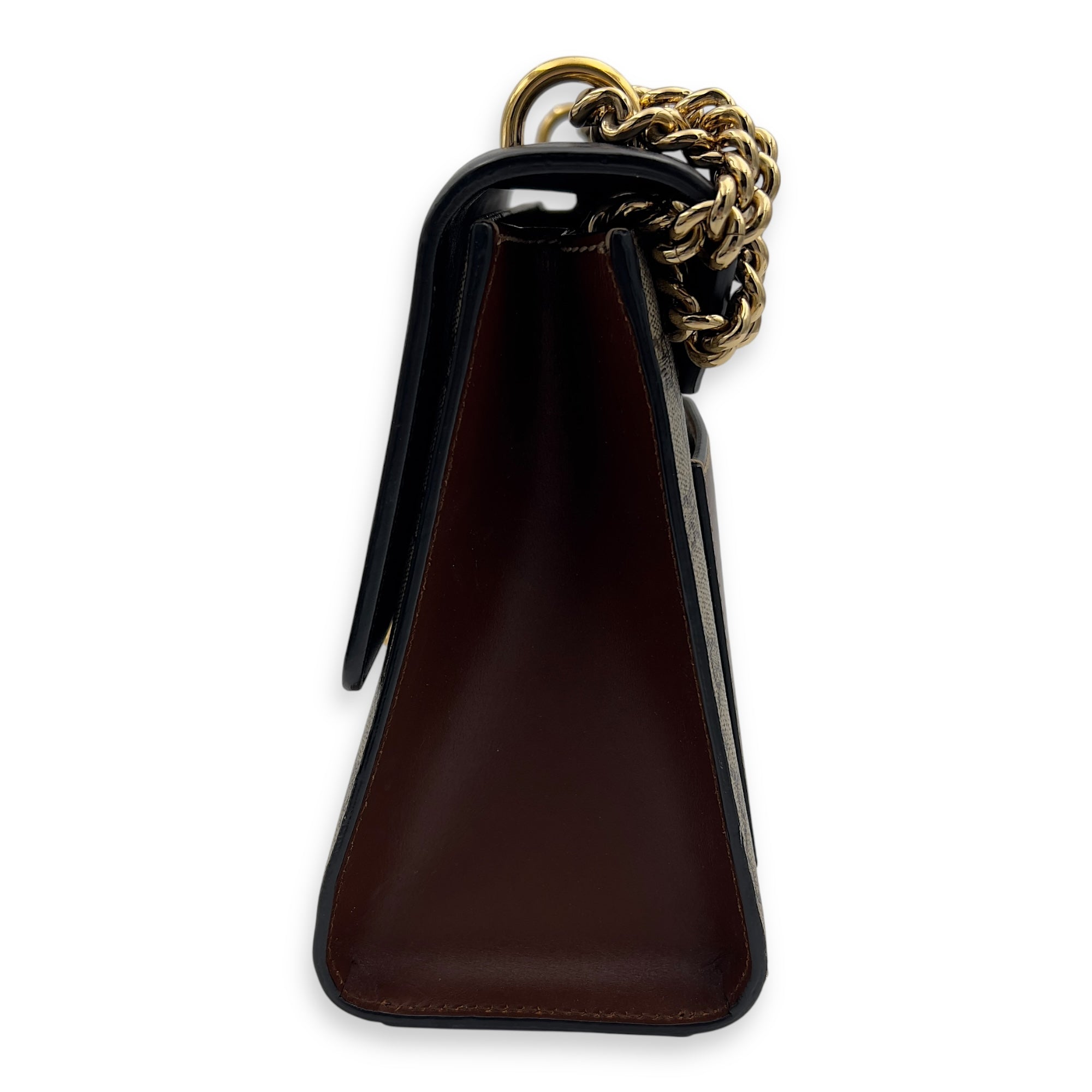 Gucci Padlock Shoulder Bag Brown in Coated Canvas, Gold hardware_4