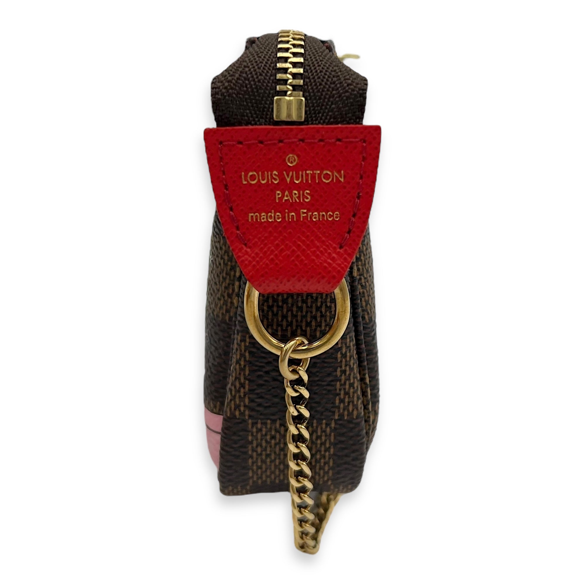Louis Vuitton Pochette Accessoires Mini Brown Pouch in Coated Canvas, Gold hardware_4