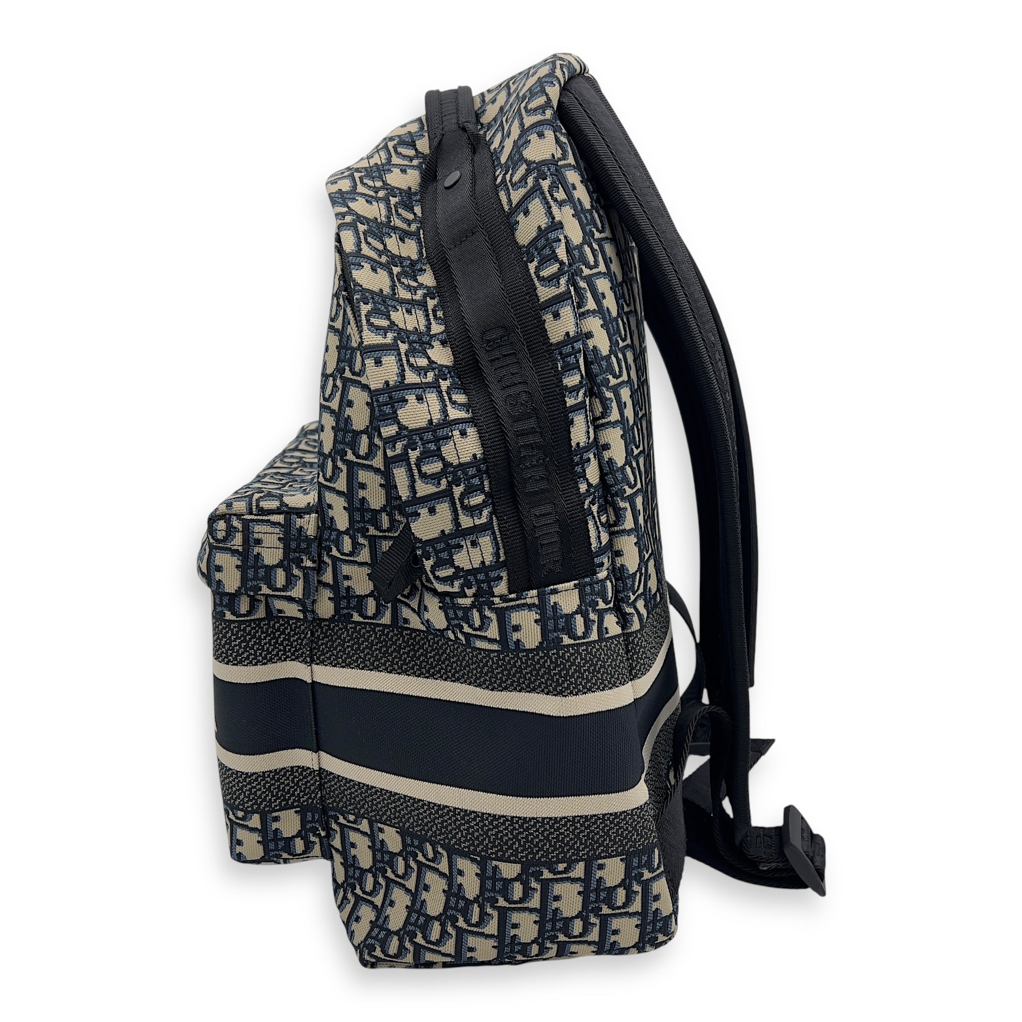 Dior Oblique Blue Backpack in Jacquard, Lacquered Metal hardware_6