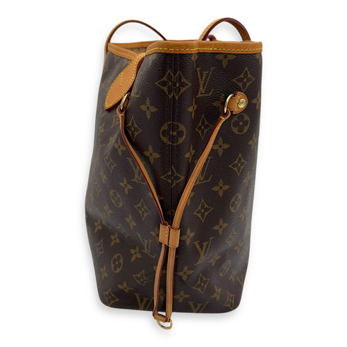Louis Vuitton Neverfull Tote Bag MM Brown in Monogram Coated Canvas, Gold hardware_4