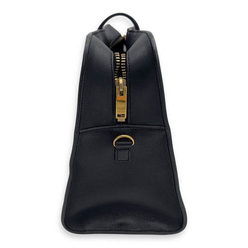Saint Laurent Cabas Top Handle Bag Black in Calfskin, Gold hardware_4