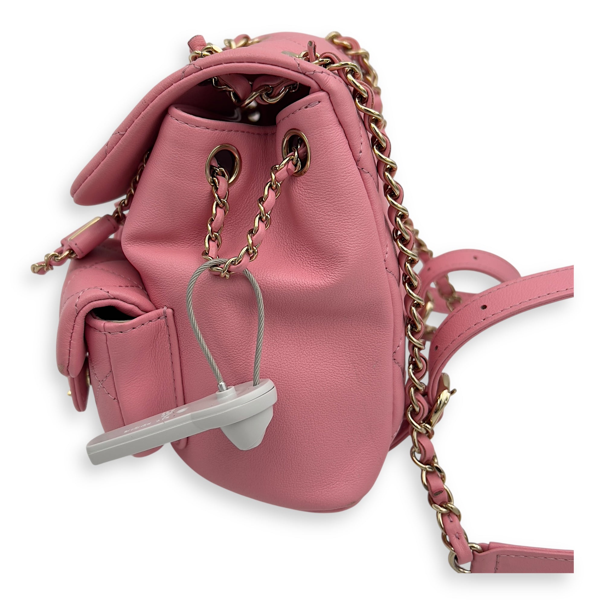 Chanel Duma Pink Backpack in Calfskin, Gold hardware_2