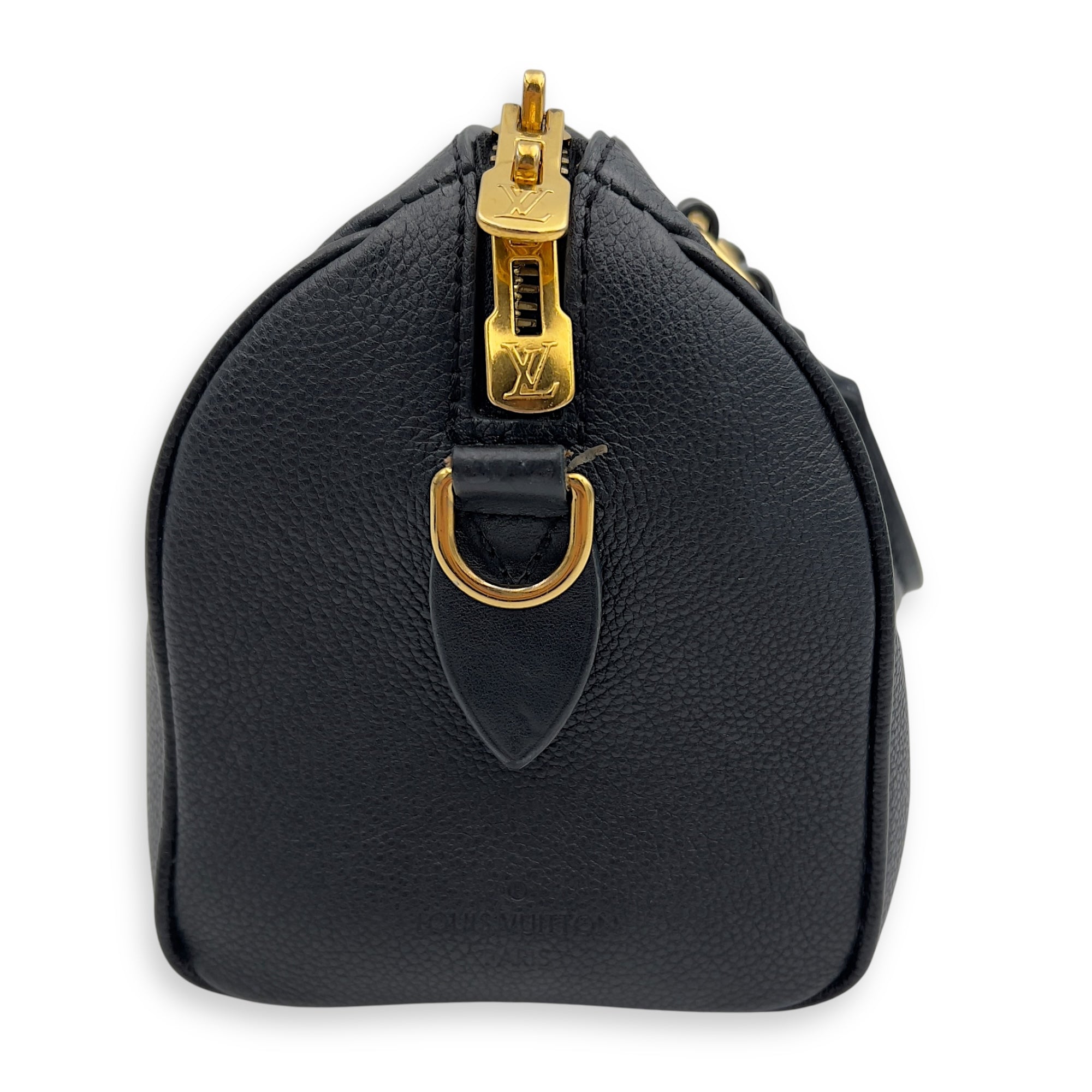 Louis Vuitton Speedy Bandouliere Top Handle Bag 20 Black in Empreinte Leather, Gold hardware_2
