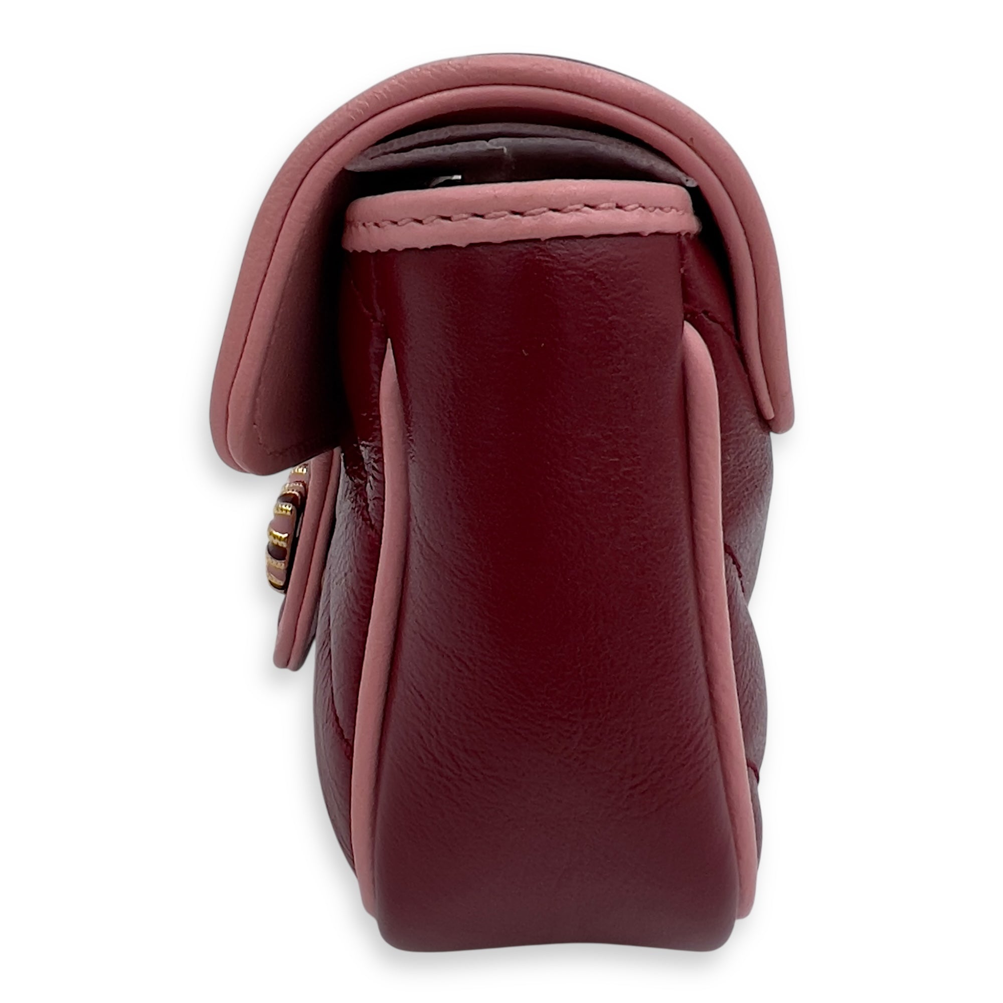 Gucci GG Marmont Crossbody Bag Super Mini Red in Calfskin, Gold hardware_4