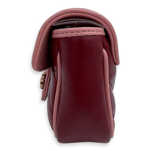 Gucci GG Marmont Crossbody Bag Super Mini Red in Calfskin, Gold hardware_4