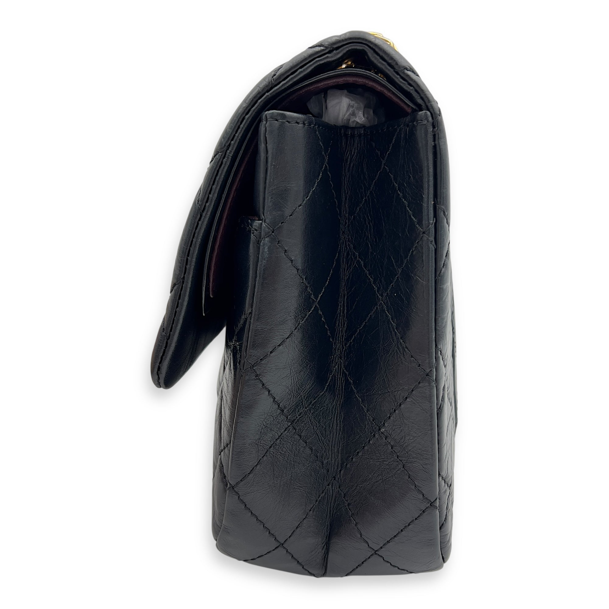 Chanel 2.55 Shoulder Bag 27 Black in Calfskin, Gold hardware_4