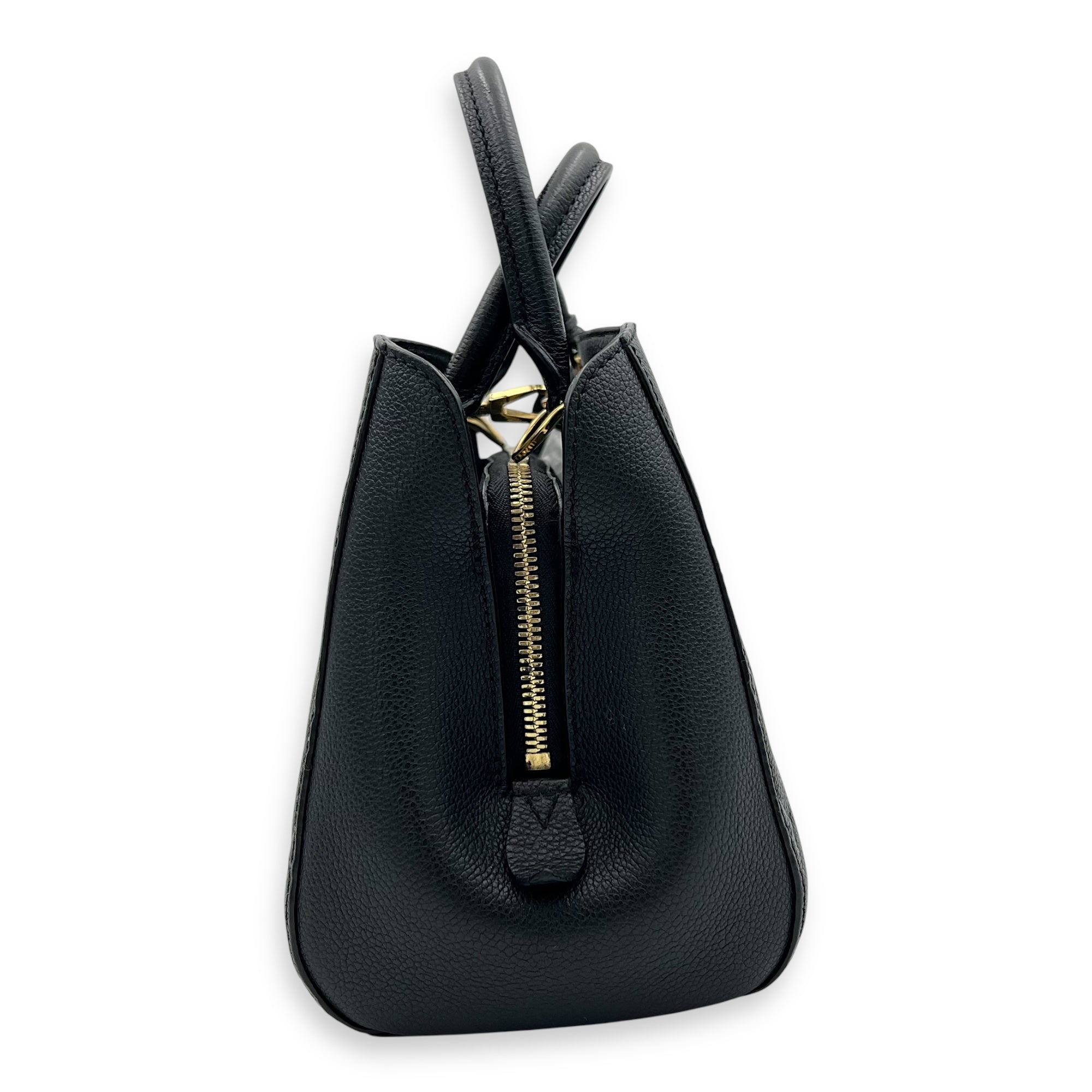 Louis Vuitton Montaigne Top Handle Bag BB Black in Empreinte Leather, Gold hardware_4