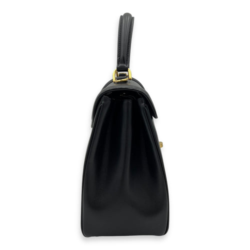 Celine 16 Top Handle Bag Black in Calfskin, Gold hardware_5