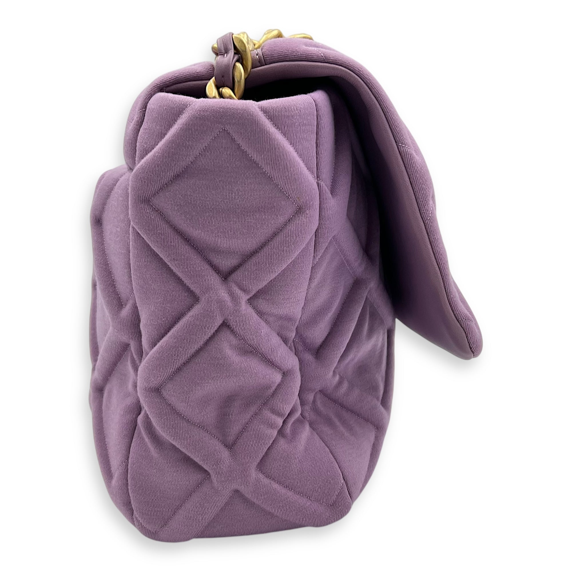 Chanel C19 Maxi Purple Crossbody Bag in Fabric, Mixed hardware_4