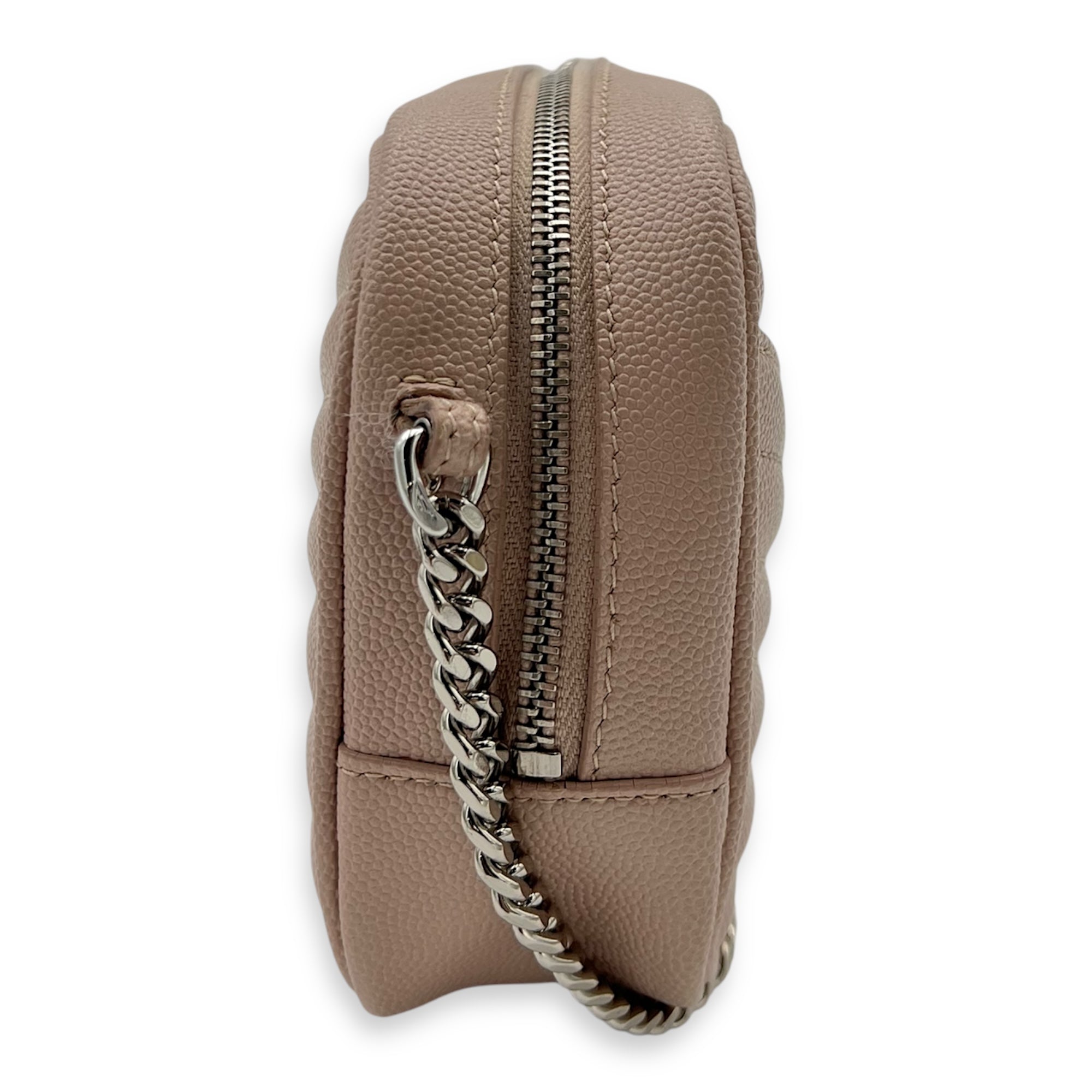 Saint Laurent Lou Shoulder Bag Mini Beige in Caviar Leather, Silver hardware_1