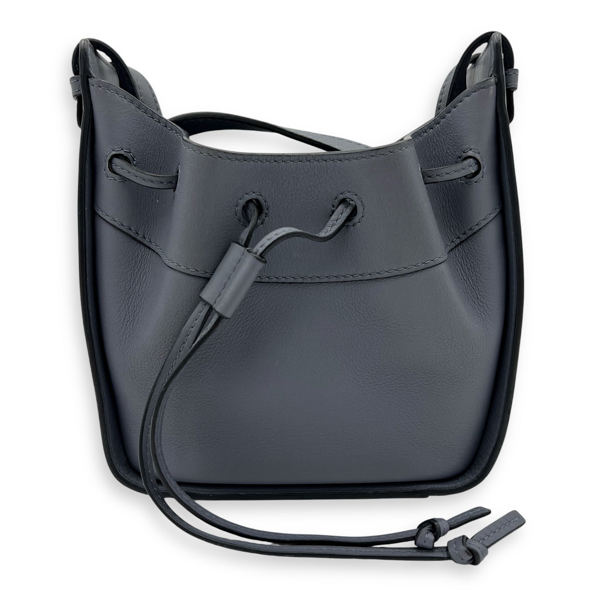 Loewe Hammock Mini Blue Shoulder Bag in Calfskin, Silver hardware_9