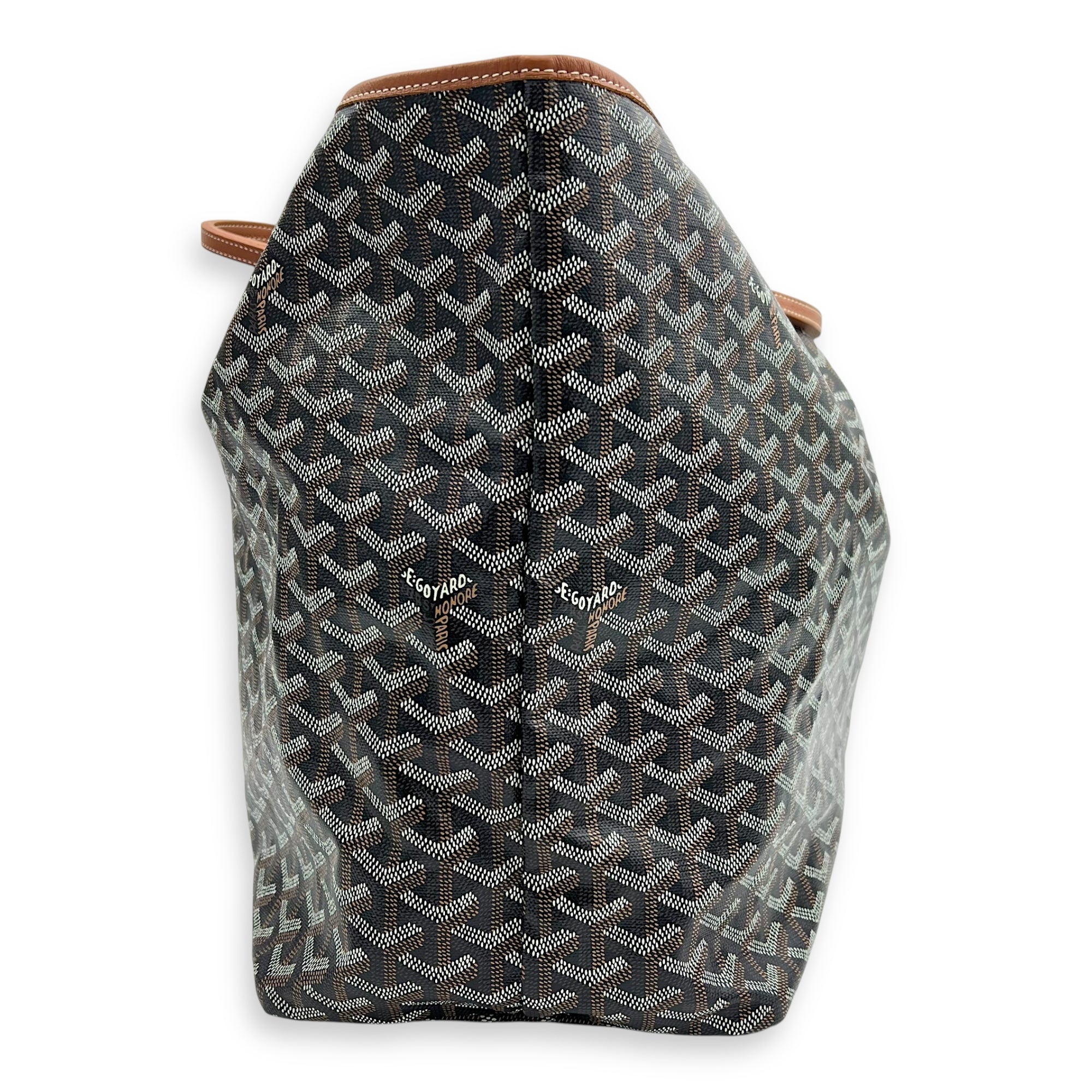 Goyard Saint Louis Tote Bag GM Black in Coated Canvas, Silver hardware_4
