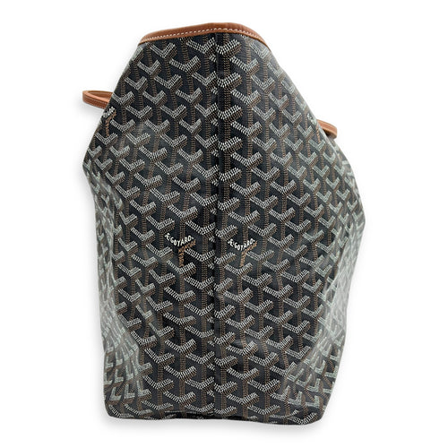Goyard Saint Louis Tote Bag GM Black in Coated Canvas, Silver hardware_4