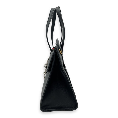 Gucci Sylvie Shoulder Bag Black in Calfskin, Silver hardware_9
