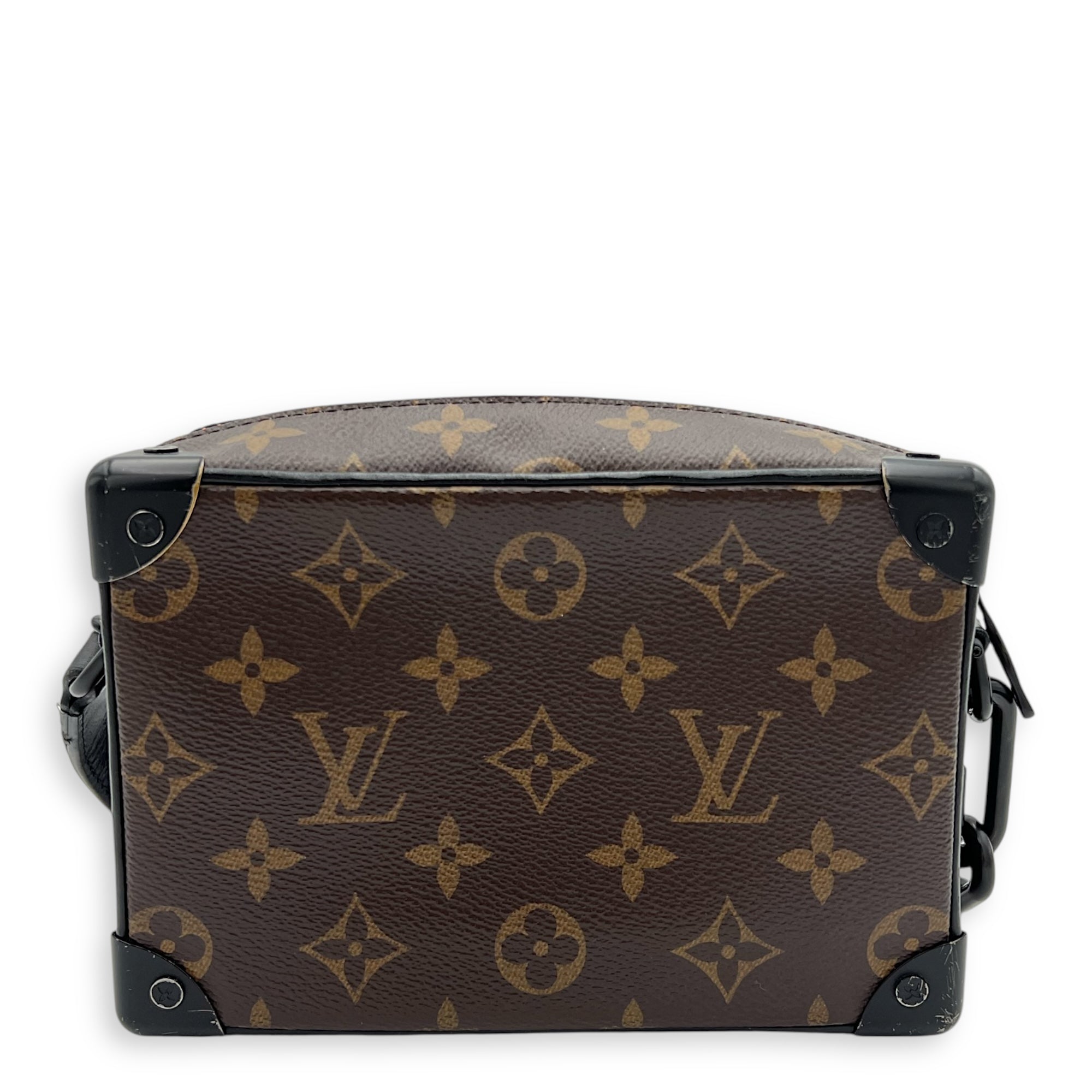 Louis Vuitton Soft Trunk Shoulder Bag Brown in Monogram Coated Canvas, Black hardware_1
