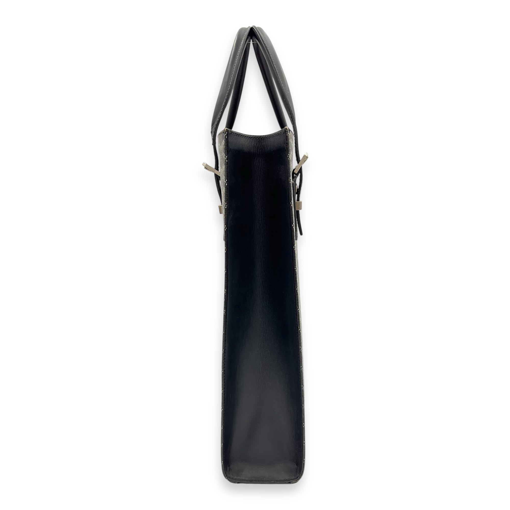 Goyard Comores Tote Bag Black in Coated Canvas, Silver hardware_9