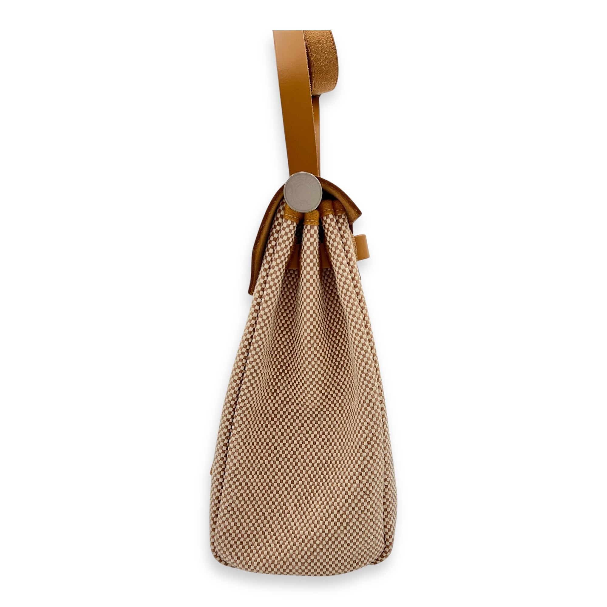 Hermès Herbag 31 Vache Hunter Natural / Sable / Écru Shoulder Bag in Canvas, Palladium hardware_10