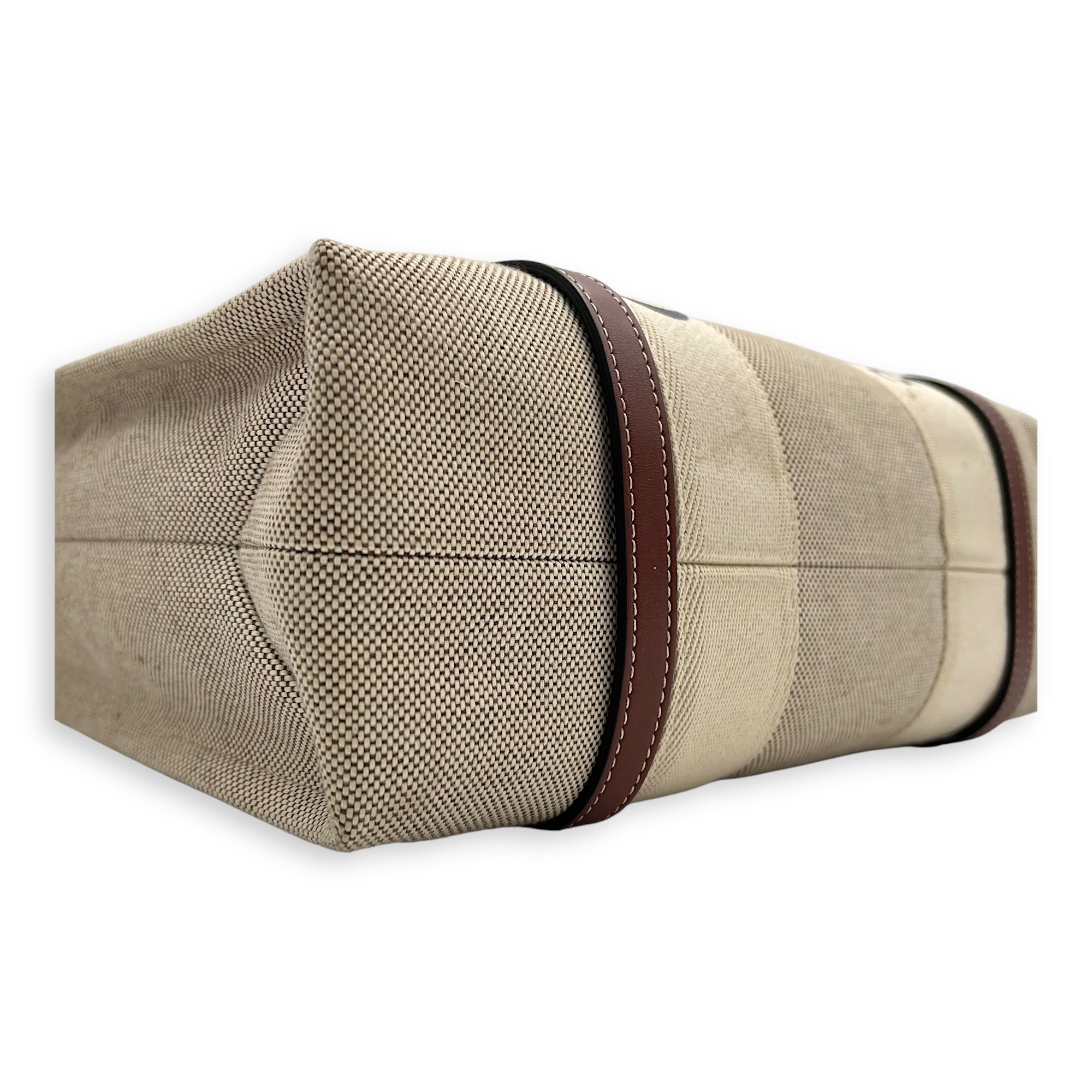 Chloé Woody Medium Beige Tote Bag in Canvas_9