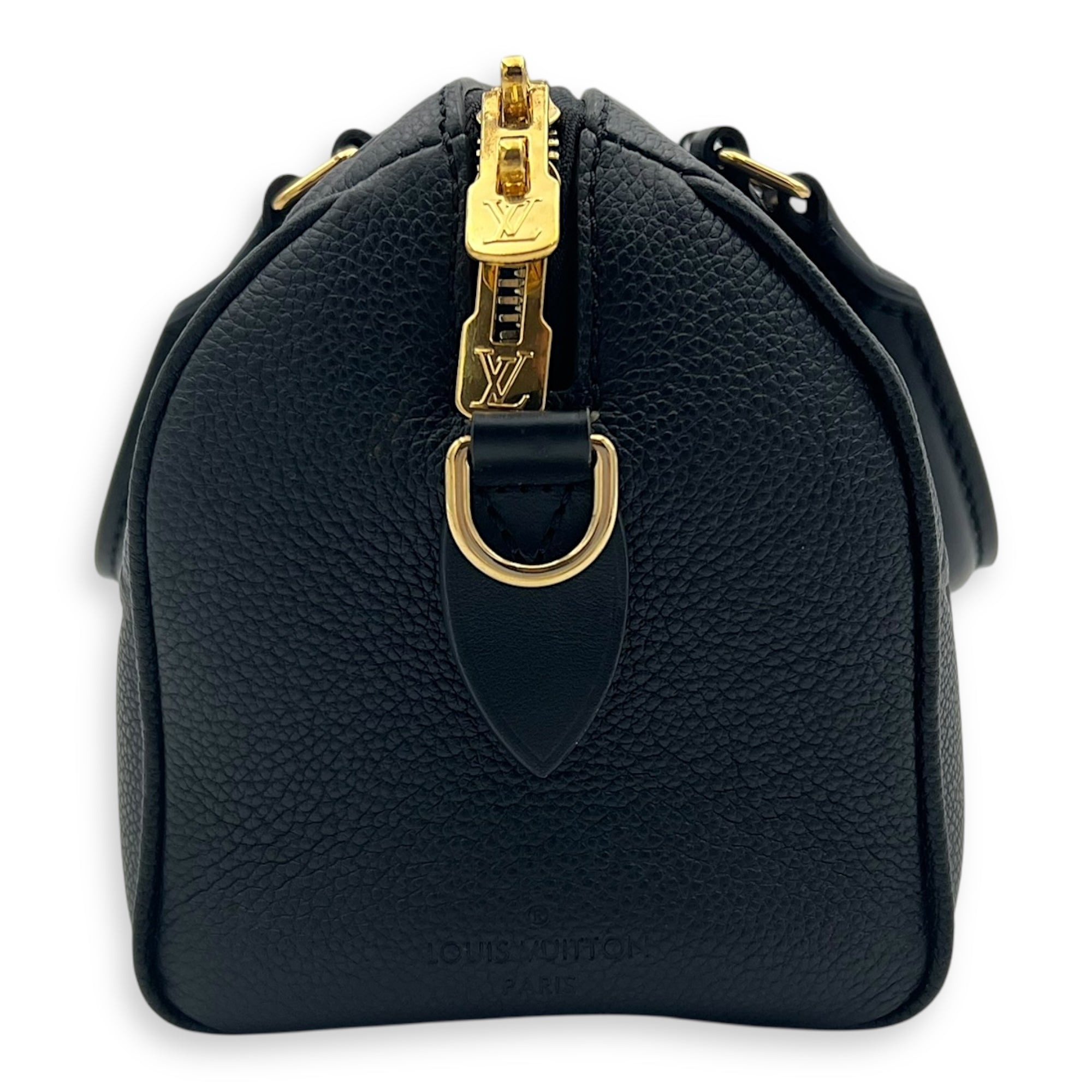 Louis Vuitton Speedy Bandouliere Top Handle Bag 20 Black in Empreinte Leather, Gold hardware_4