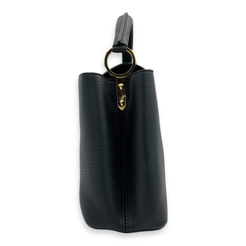 Louis Vuitton Capucines Top Handle Bag Black in Calfskin, Gold hardware_4