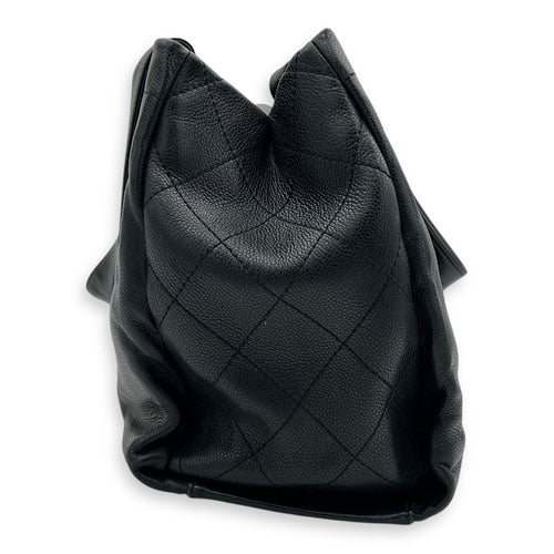 Chanel CC Tote Bag Black in Caviar Leather, Silver hardware_4