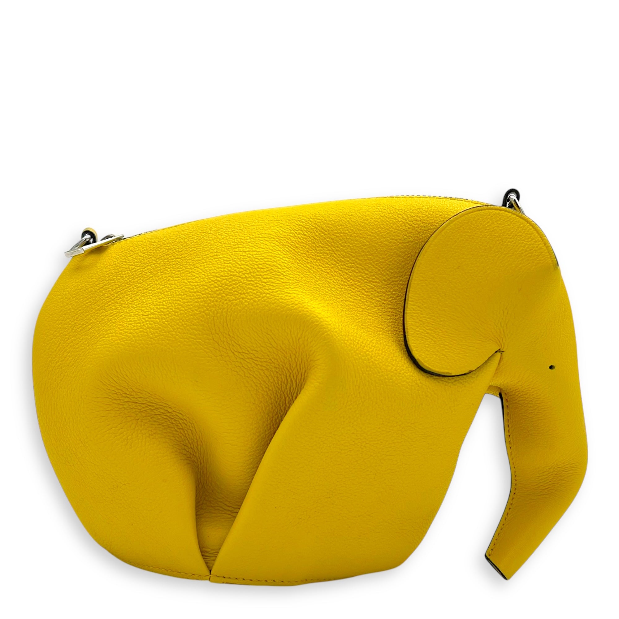 Loewe Elephant Crossbody Bag Yellow in Calfskin, Silver hardware_2