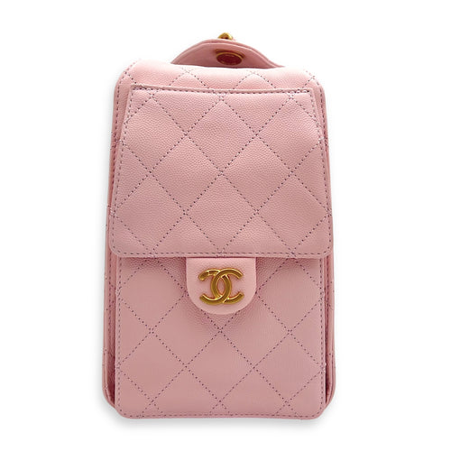 Chanel C25 Small Pink Shoulder Bag in Caviar Leather, Gold hardware_3