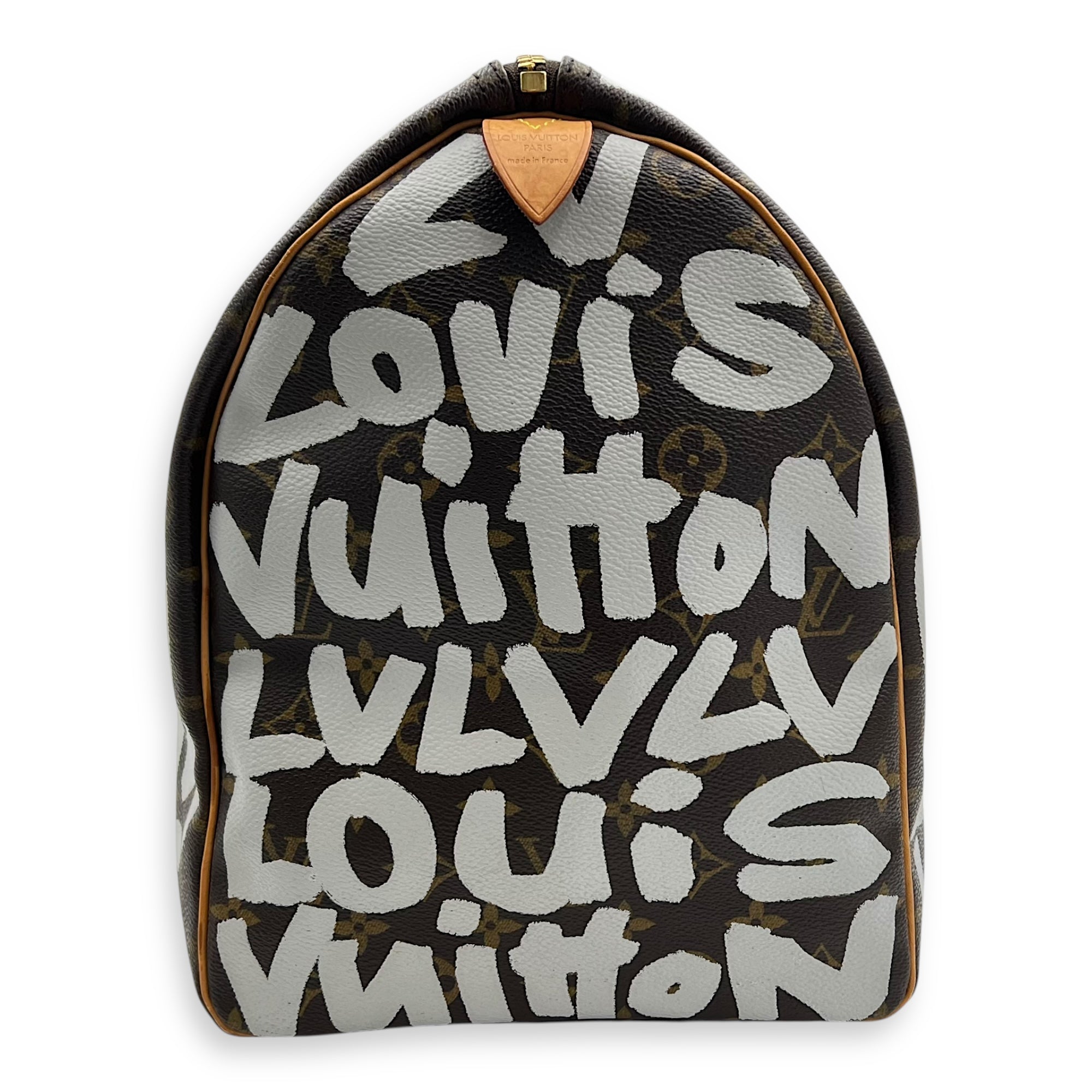 Louis Vuitton Stephen Sprouse Keepall 50 Brown Duffle Bag in Coated Canvas, Gold hardware_4