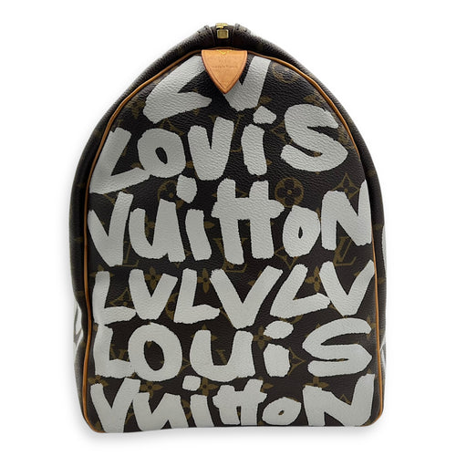Louis Vuitton Stephen Sprouse Keepall 50 Brown Duffle Bag in Coated Canvas, Gold hardware_4