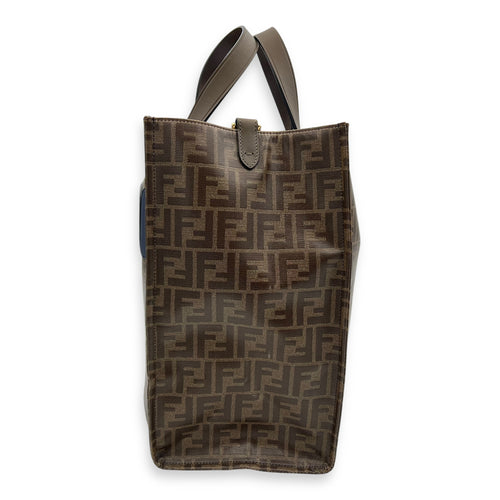 Fendi FF x Fila Tote Bag Brown in Coated Canvas, Gold hardware_4