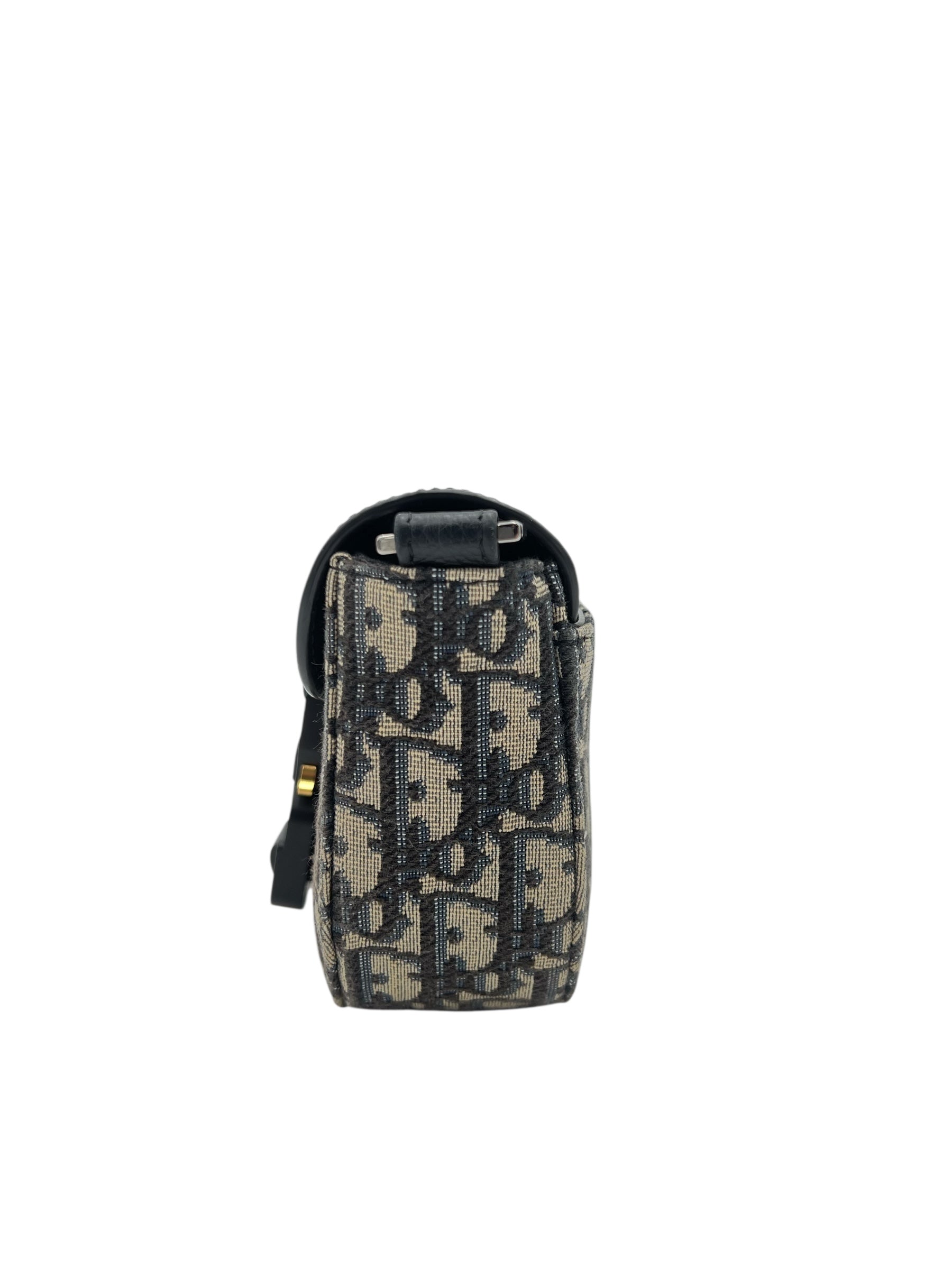 Dior Saddle Crossbody Bag Brown in Jacquard, Silver hardware_8