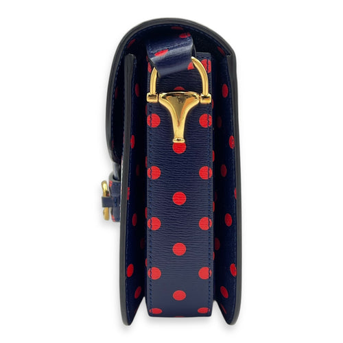 Gucci Horsebit 1955 Shoulder Bag Blue in Calfskin, Gold hardware_10