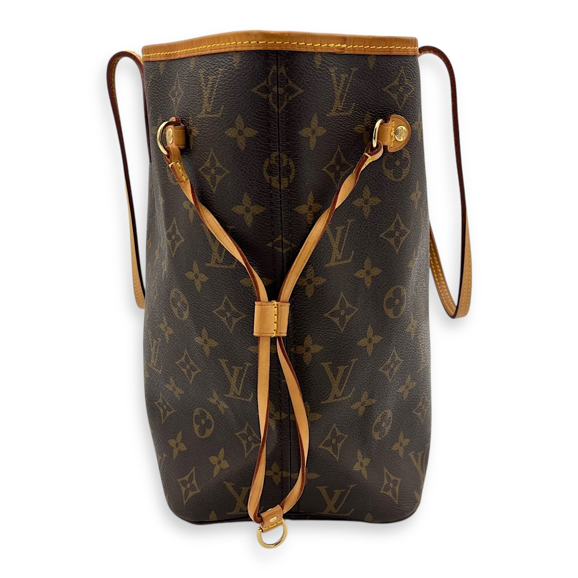 Louis Vuitton Neverfull MM Brown Tote Bag in Monogram Coated Canvas, Gold hardware_4